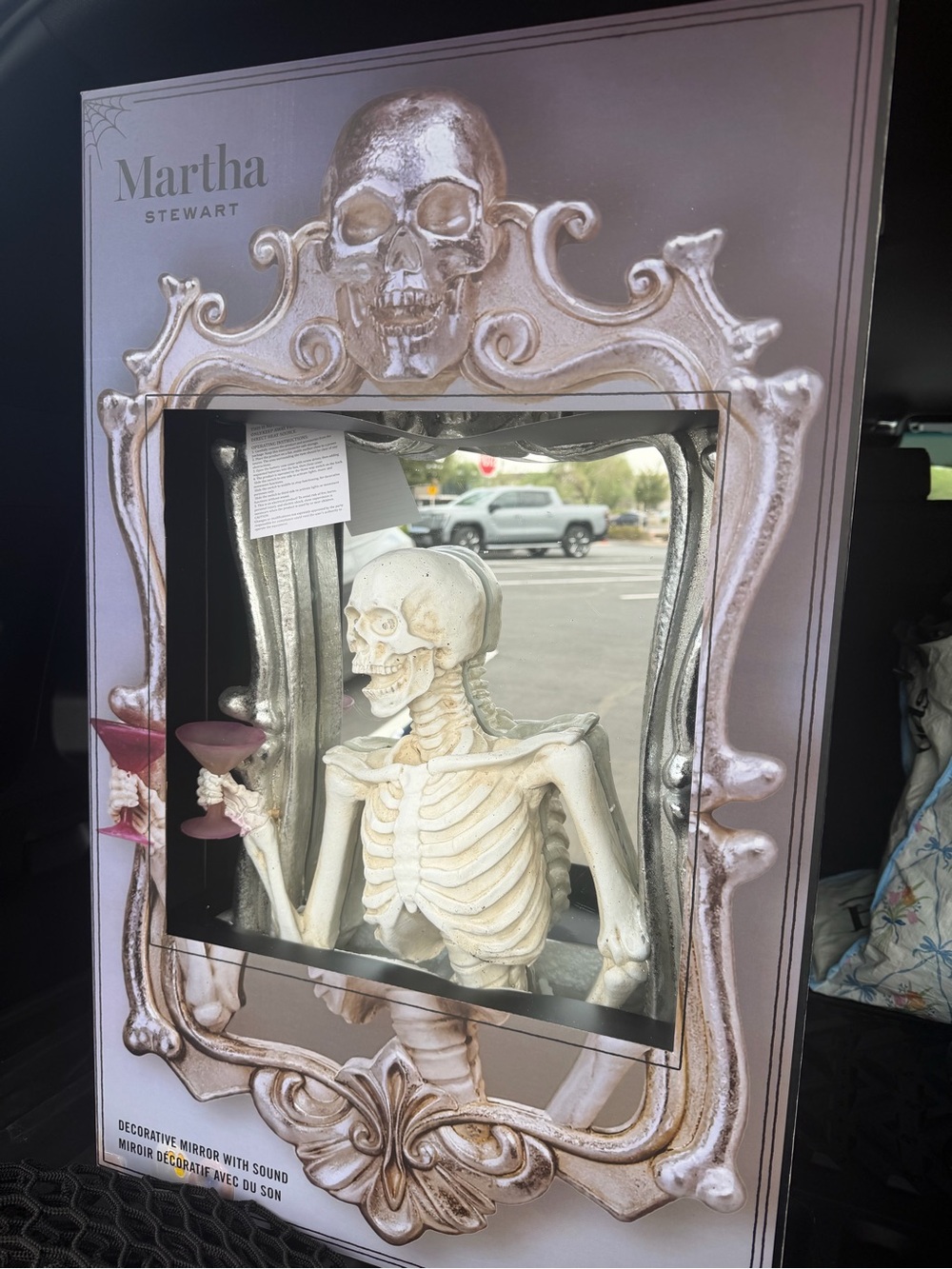 Martha Stewart Animated Skeleton Mirror Halloween Decor w/ Sound NIB Rare